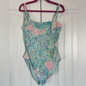EUC Lilly Pulitzer size 14 Larue One Piece Swim, Multi Sink or Swim